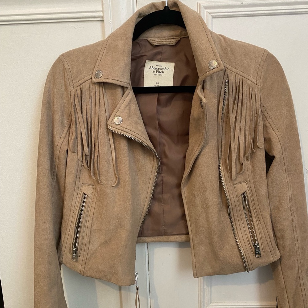 Abercrombie and fitch suede moto jacket
